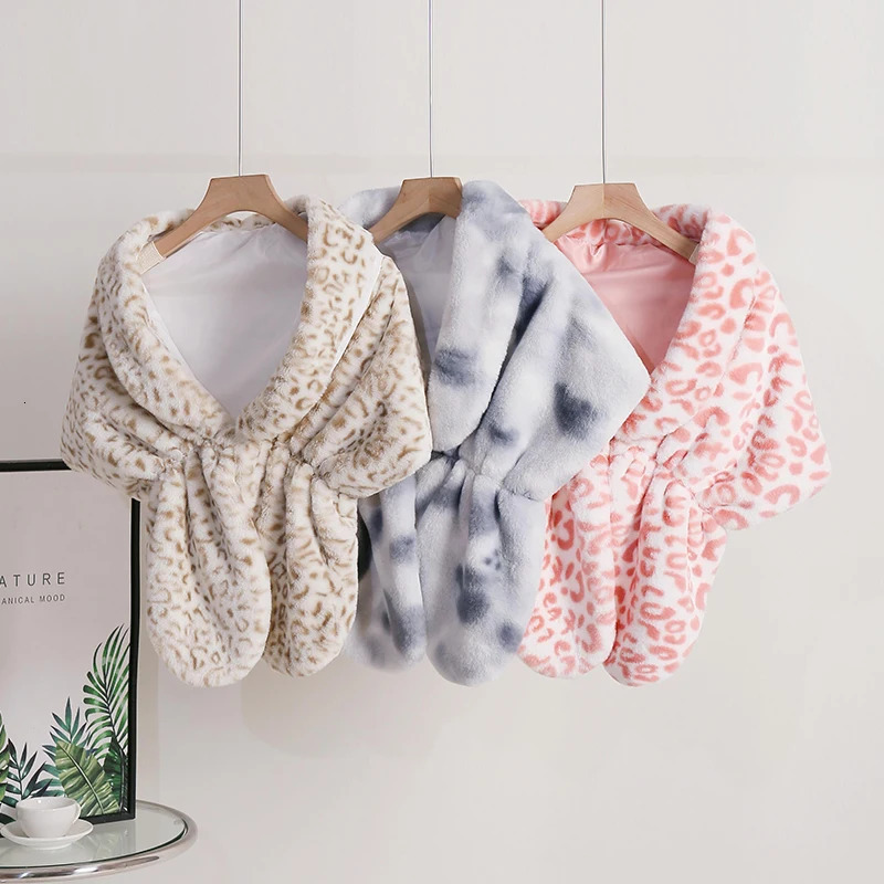 Winter bride faux fur coat womens wedding Bolero Stole Shawl evening dress party bag shoulder corner elegant faux fur cape shawl 241007