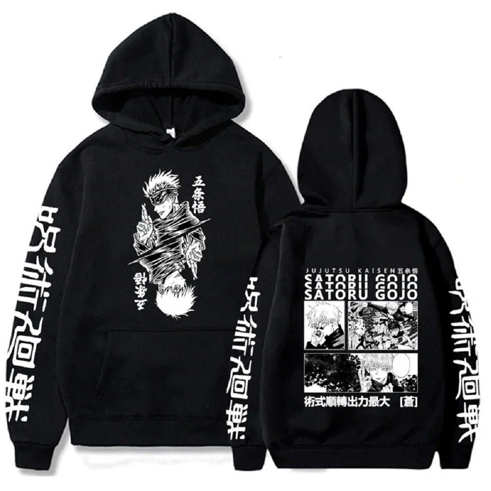 Anime Print Sweatshirts Jujutsu Kaisen Mens Hoodie Harajuku Autumn Winter Streetwear Clothe Yuji Itadori Plus Size 241011