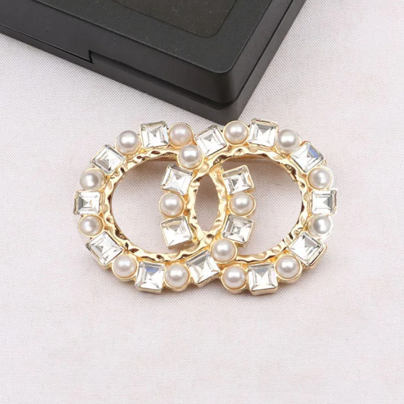 Luxury Brooches Women Gold Plated Crystal Pearl Rhinestone Brooch Pin Wedding Party Jewelry Accessories Christmas Gifts