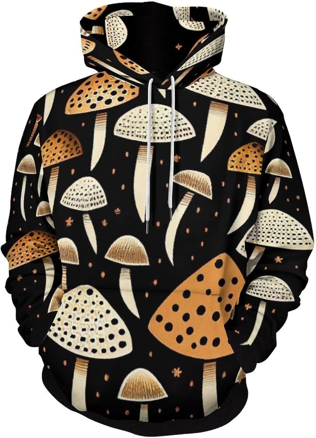 Hoodie for Mens Womens Mens Novelty Mushroom Hoodie Vintage Wild Fungus Cartoon Abstract Pattern Sweatshirt Hoodie Graphic Fashion Trends