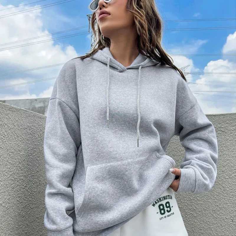 2023 Sports Hoodie Spring and Autumn Mens and Womens Casual Hooded Pullover Sweatshirt Pure Color Sports Hoodie Sweatshirt TopX29