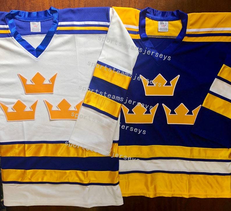 Team Sweden Hockey Jerseys - We Customize with Player Name and Number