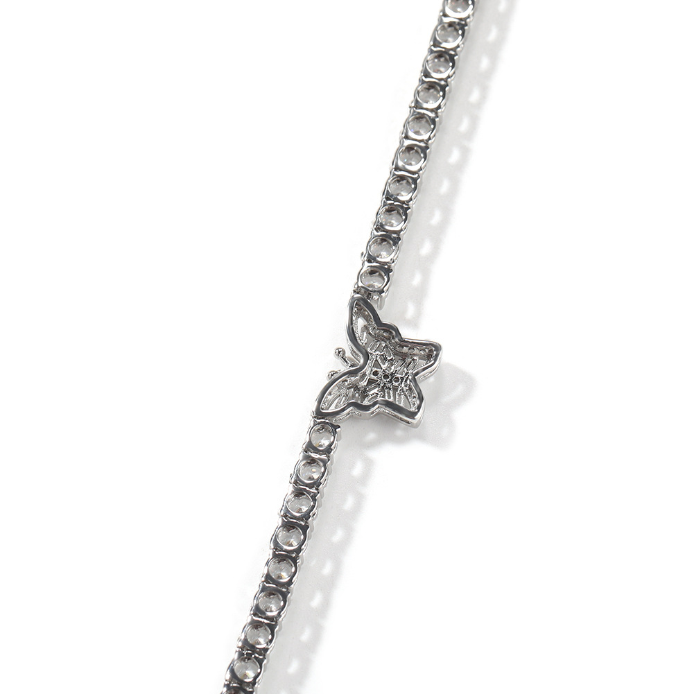 Charm Hollow Butterfly Tennis Chain Necklace Gold Plated Chokers Clavicle Chain Jewelry