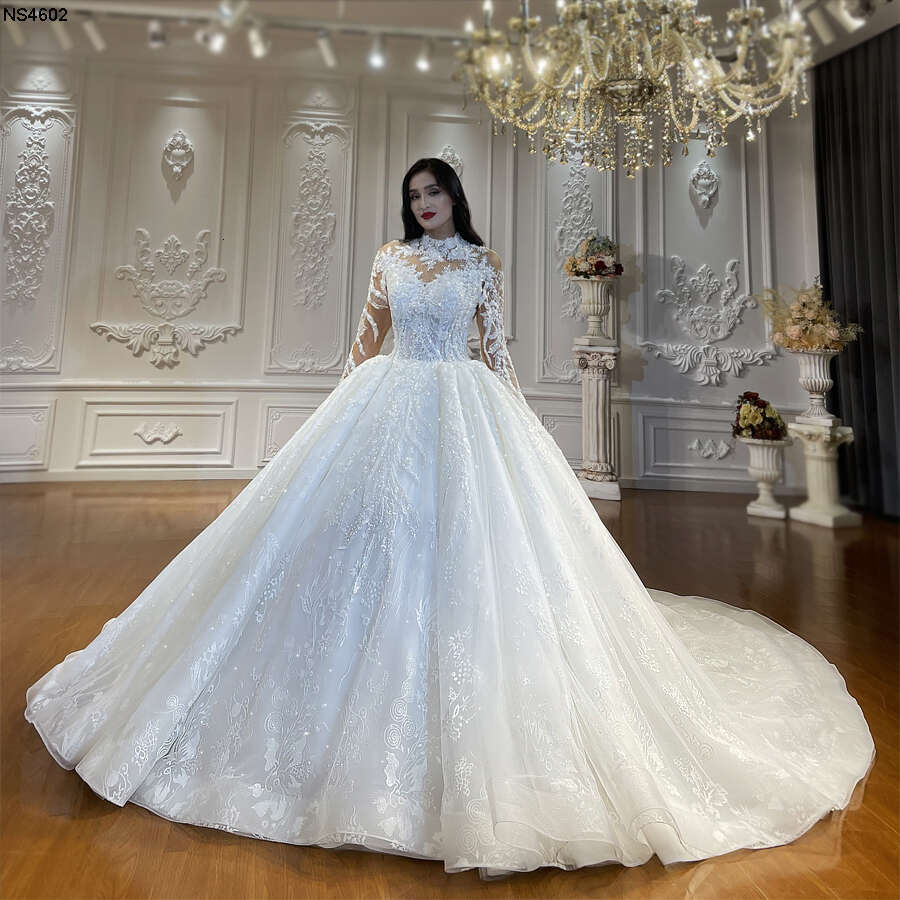 High Necke Lace Wedding Bridal Dresses