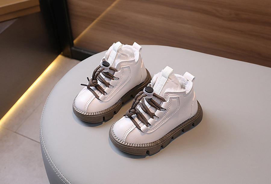 Winter Kids Snow Boots Thick Plush Warm Boys Cotton Shoes Cutefeet Fashion Toddler Leather Boots Waterproof Children Short Boots Sizes 21 - 30