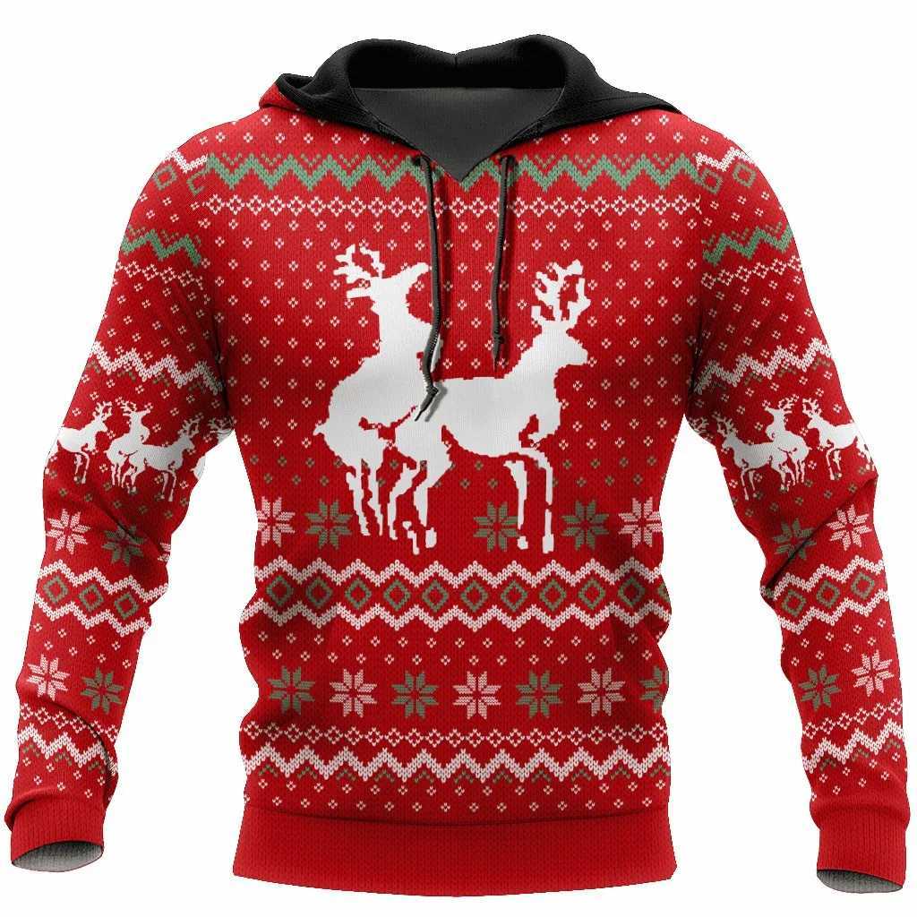 Christmas Hoodie Mens Skeleton Hoodie 3D Printed Top Autumn/Winter Long Sleeve Street Clothing Designer Hoodie Mens Hoodie Y241016