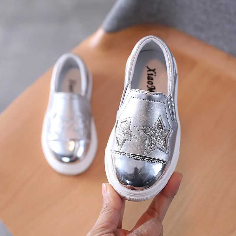 Girls casual boys and girls fashionable sequin ice skates autumn school running childrens 8 shoes leather sneakers H260305