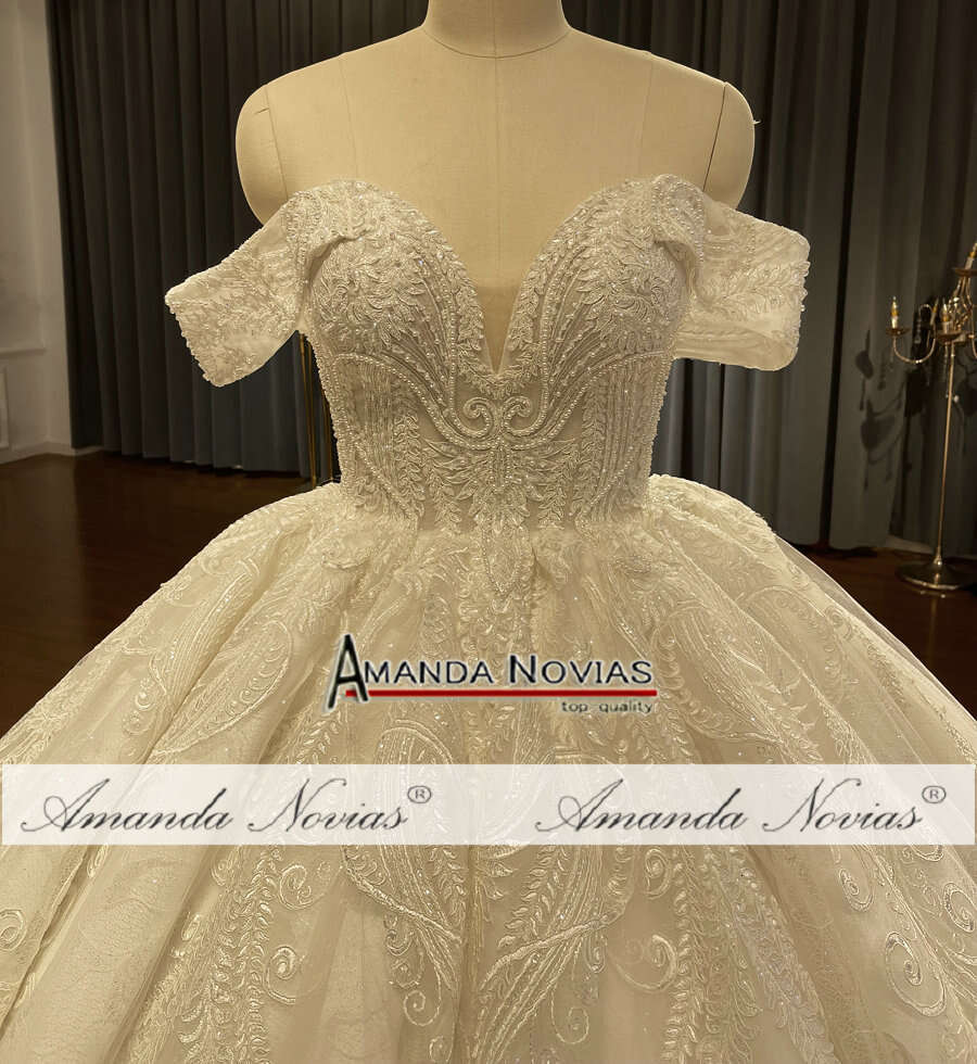 Ofmanda Novias Shoulder Simple Elegnant Wedding Dress