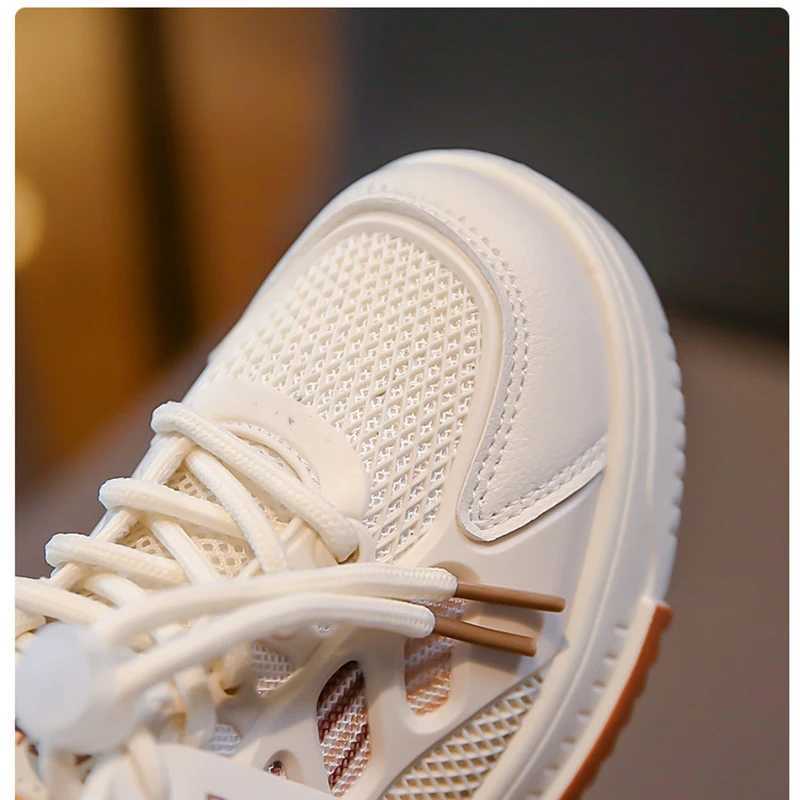 New childrens sports board boys mesh breathable lightweight running girls students outdoor casual white shoes H260130