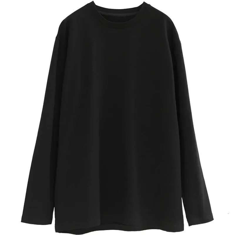CHIC VEN Spring Autumn Women's Solid Color Loose Long Sleeve T-Shirt O-Neck Basic Top Bottomed Shirt Casual Tshirt Woman Femal