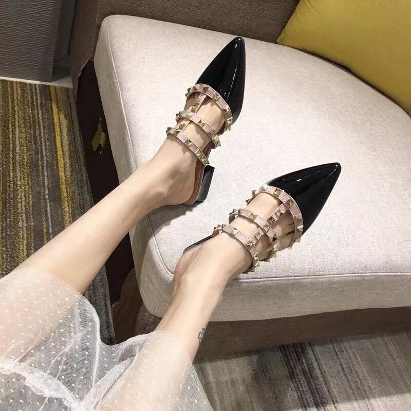Riveted Low Women To Wear For Spring Summer New French Niche Fairy Style Thick Heeled Wrapped Toe Sandals Ddmycat