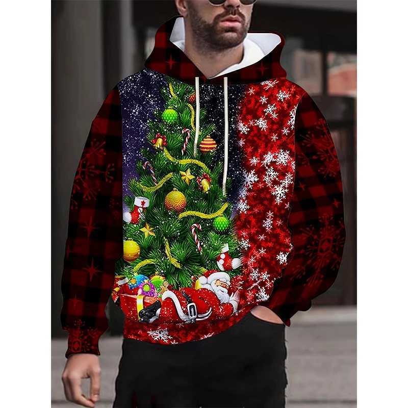 Christmas Hoodie Santa Claus Cow 3D Printed Mens Hoodie Womens Hoodie Large Zipper Y2k Track Top Childrens Clothing Y241016