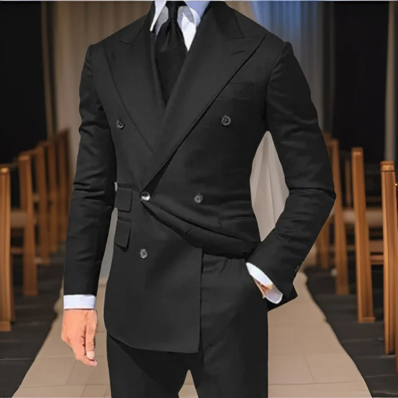 Double Breasted Tuxedo Suits for Men Wedding 2024 Gentlemen's Prom Dancing Blazer Green Jacket with Pants 2 Pcs for Business