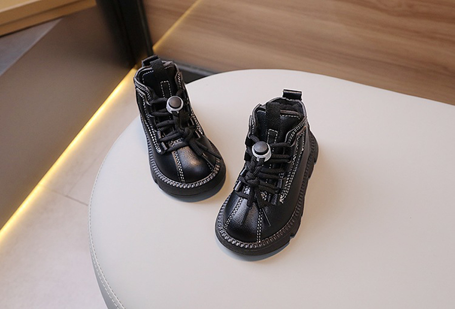 Winter Kids Snow Boots Thick Plush Warm Boys Cotton Shoes Cutefeet Fashion Toddler Leather Boots Waterproof Children Short Boots Sizes 21 - 30