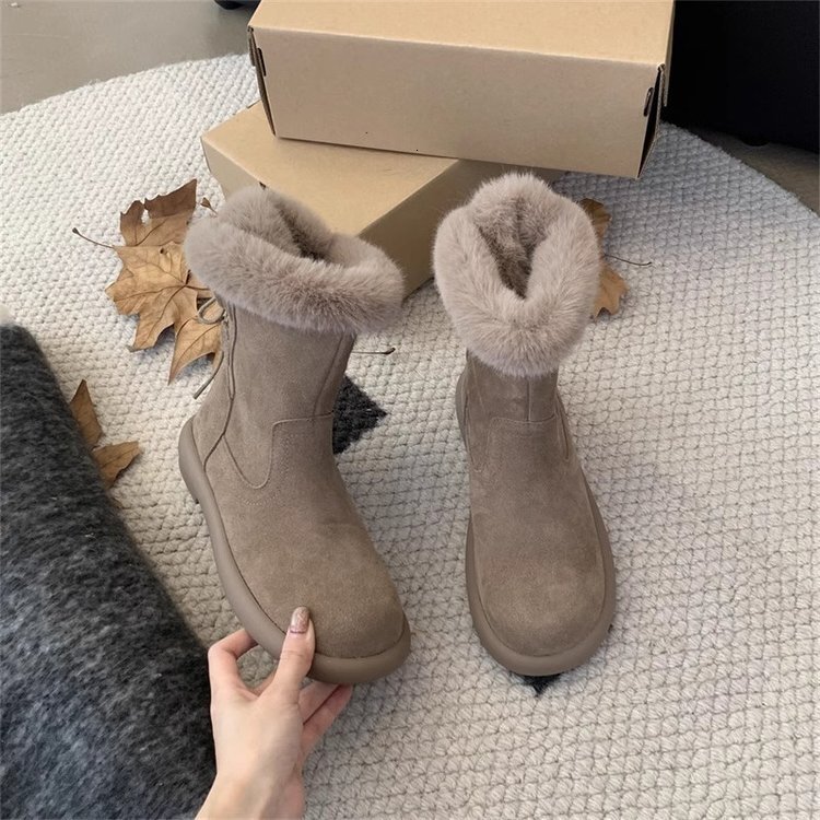 ddmytiger Thick soled plush cotton snow women's shoes 2024 new autumn and winter warm casual short Martin boots ddmythur