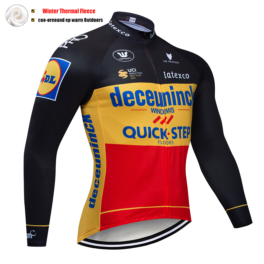 ddmytiger 2024 QUICK STEP Fleece Cycg Jacket Men Winter Bicycle Clothing MTB Long Sleeve Tops Road Bike Jersey Wool Shirts 2+