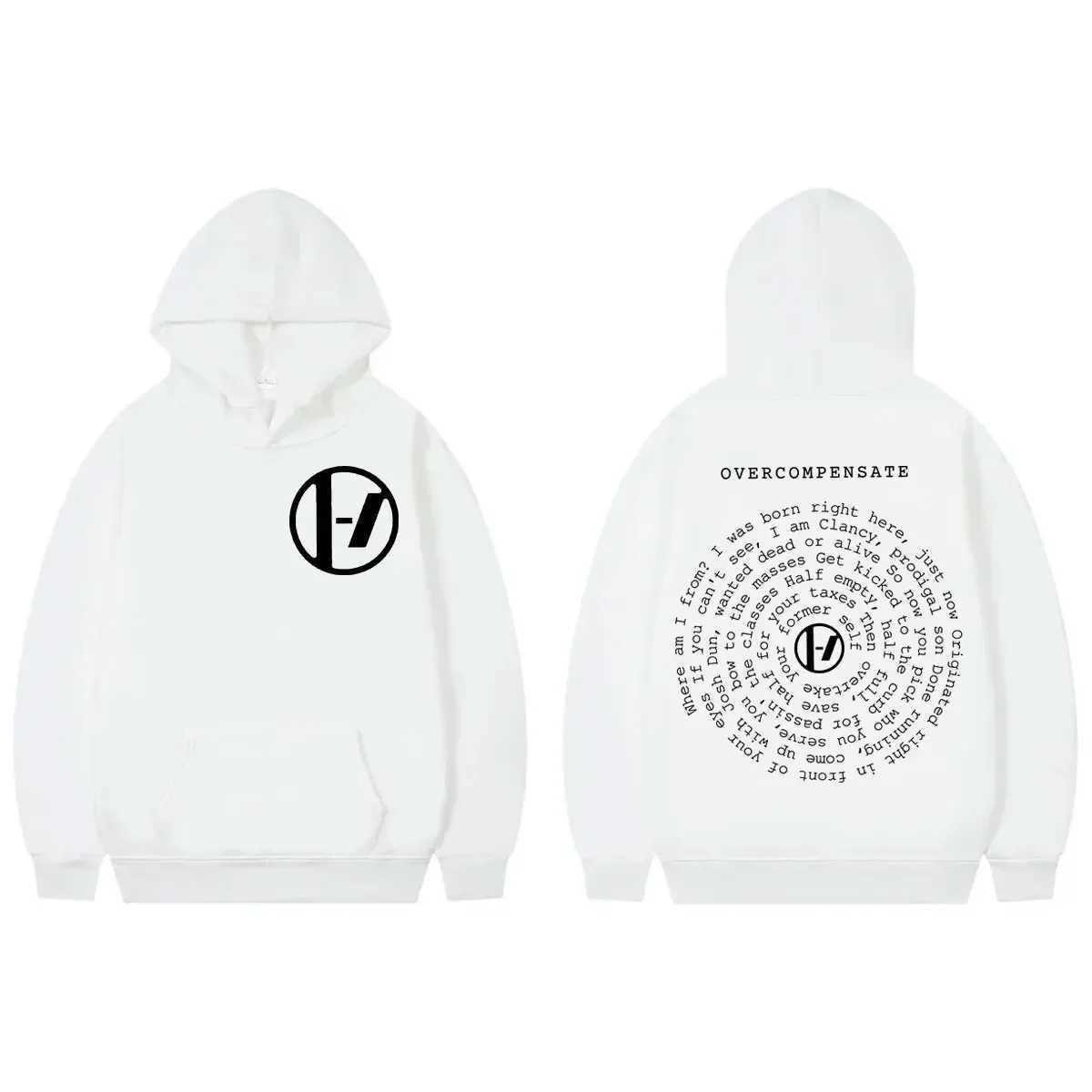 Twenty One Pilots double-sided printed hooded sweatshirt fashionable and casual oversized pull-out mens and womens casual long Sleve Flce sweatshirt C