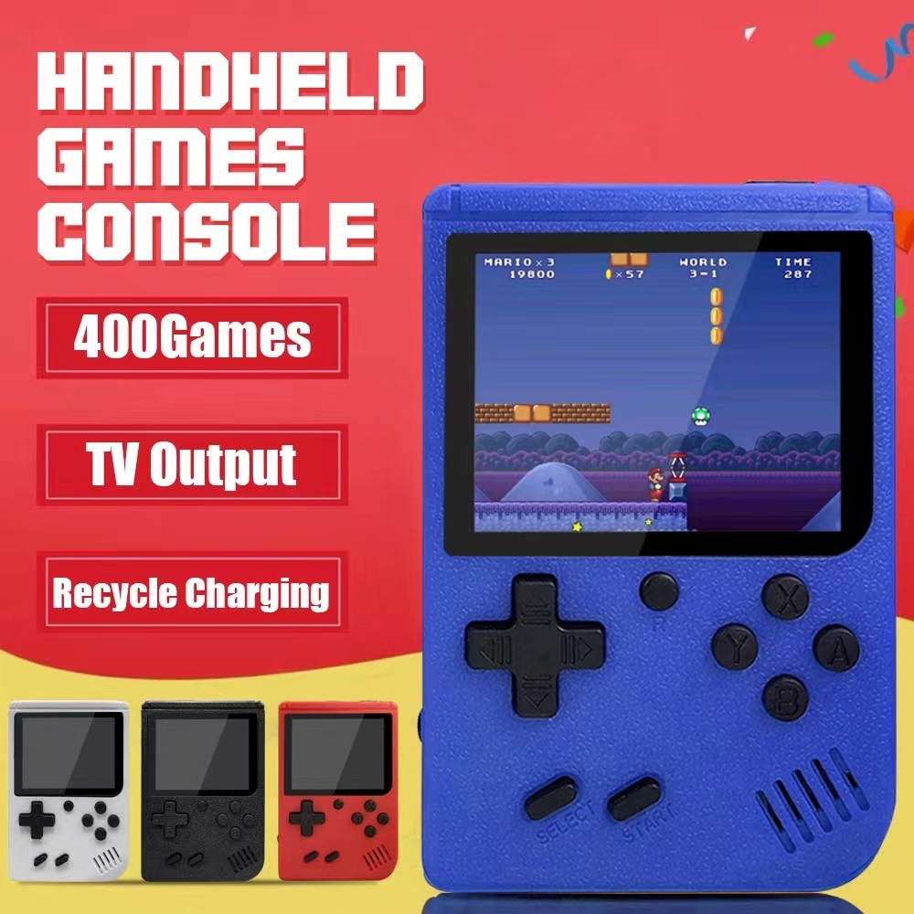 Retro Portable Mini Handheld Video Game Console 8-Bit 3.0 Inch Color LCD Kids Color Game Player Built-in 400 games