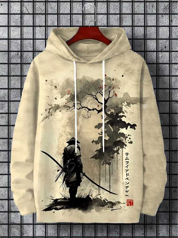 2024 New Autumn/Winter Mens Hoodie Japanese Harajuku Fashion Casual Sports Hoodie Anime Beast Pattern Autumn/Winter Y241016