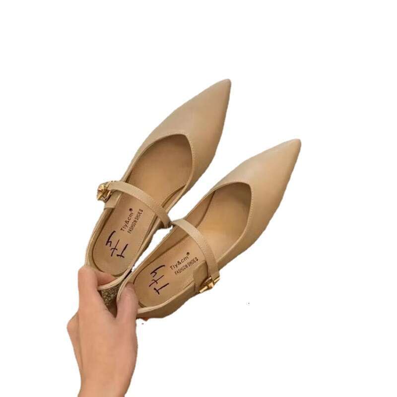 2023 NEW Women Flat Candy Color Women's Toe Retro Single One Word Buckle Round Mary Jane Shoes Ballerina Flats Mujer