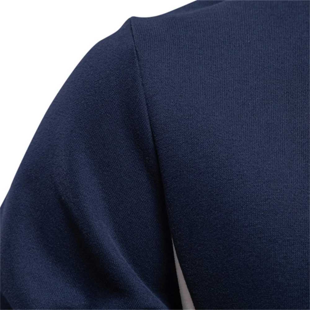 AIOPESON mens patch cotton blend staff collar sweater fashionable casual sports round neck zipper mens sweater Y241016