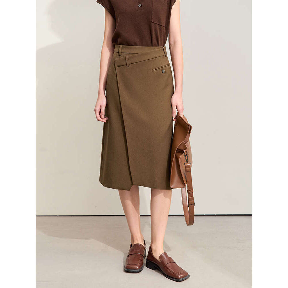 Amii Minimalism 2024 Autumn Skirts For Women New Commuter Intellectual One-Piece Wrap A-E Solid Slim Blazer Skirt 12443019