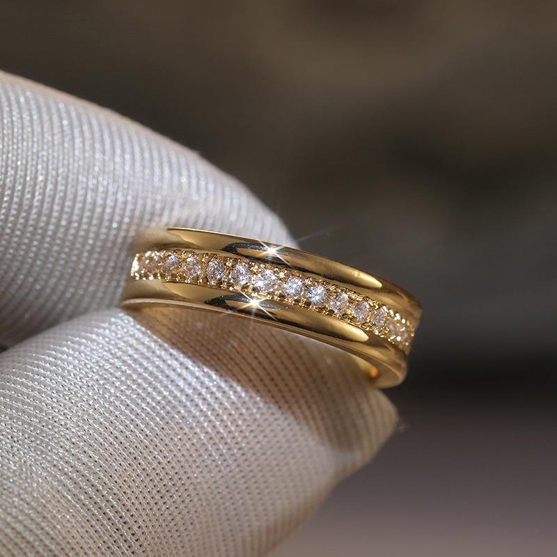 Women's luxury ring designer shiny crystal gold ring fashion popular diamond platinum ring wedding exquisite gift
