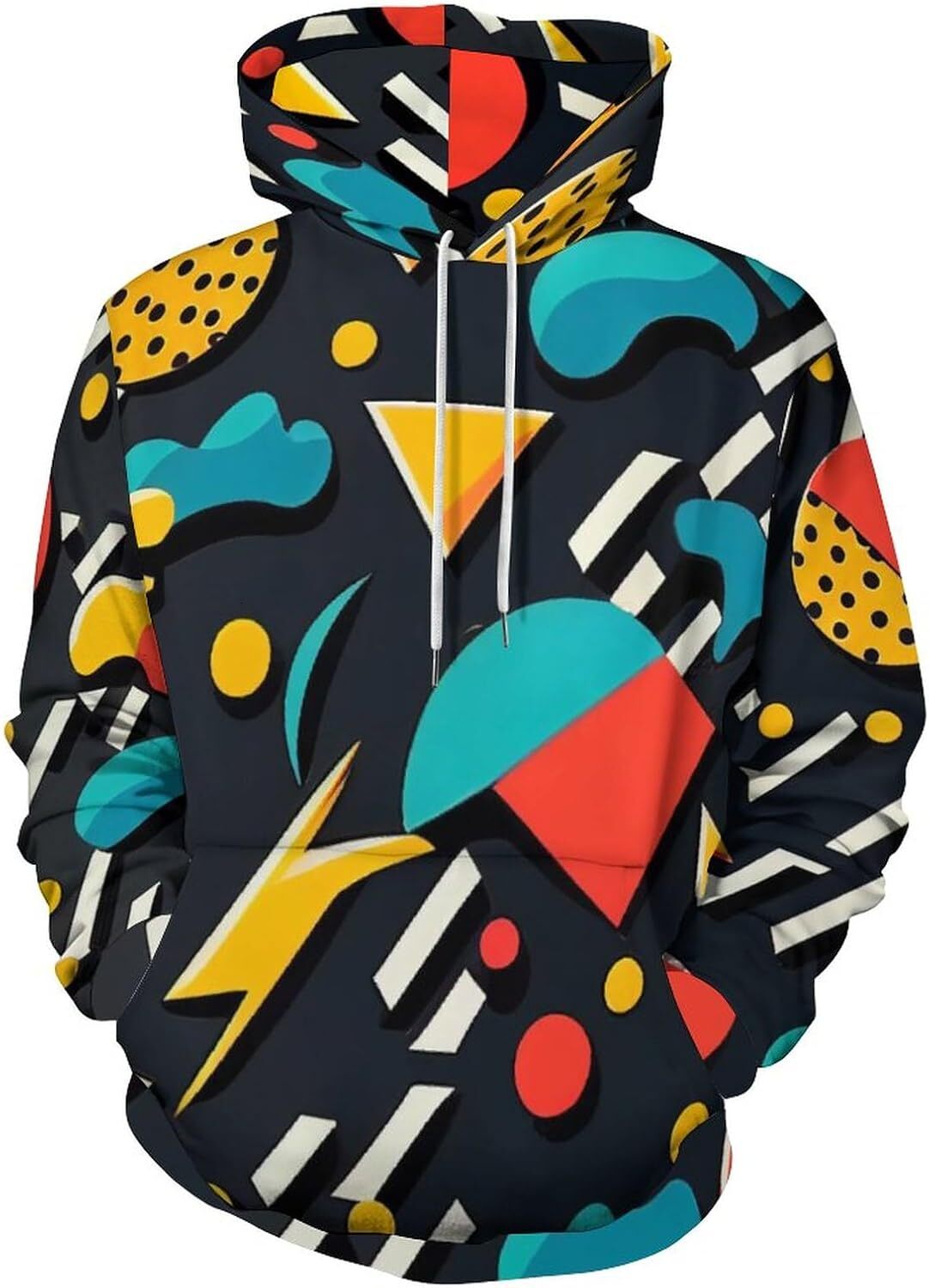 Hoodie for Mens Womens Vintage Tie Dyed Geometric Hoodie 80s 90s Style Long Sleeve Sweatshirt Hoodie Graphic Hoodies sweatshirt Pullover Long Sleeve