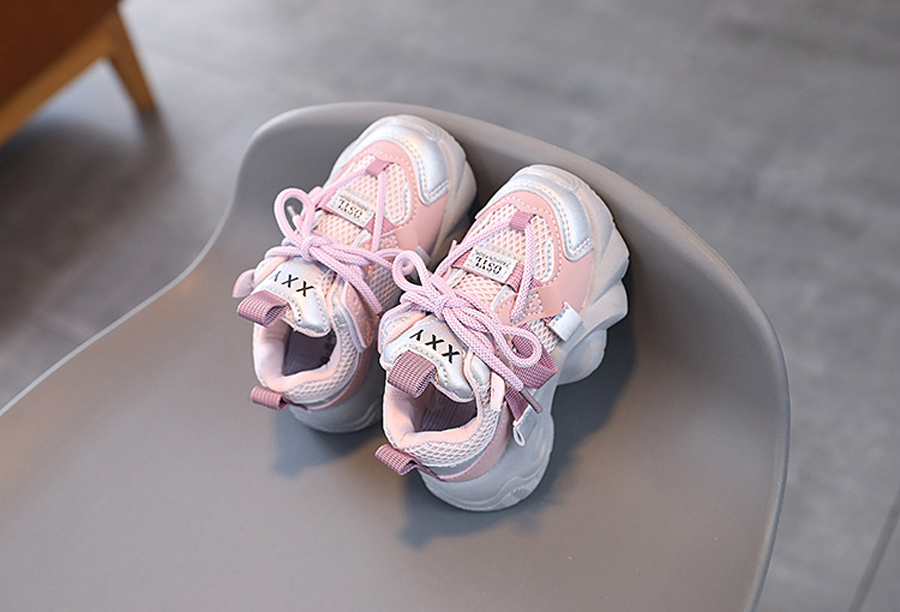 Youth Sneakers Mesh Material Girl Boy Soft-soled Non-slip Running Shoes Cutefeet Korean Style Kids Shoes Big Sizes 22 - 37