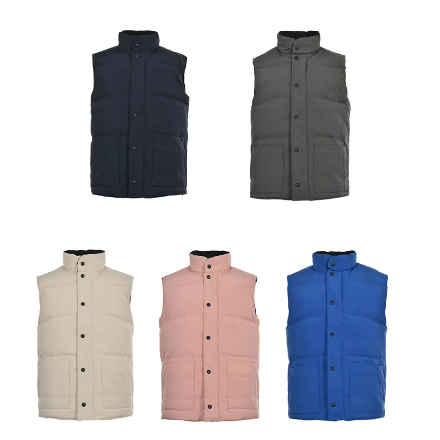 Men's vest designer jacket gilet luxury down woman vest feather filled material coat graphite gray black white blue pop couple coat chest Label size s m l xl xxl