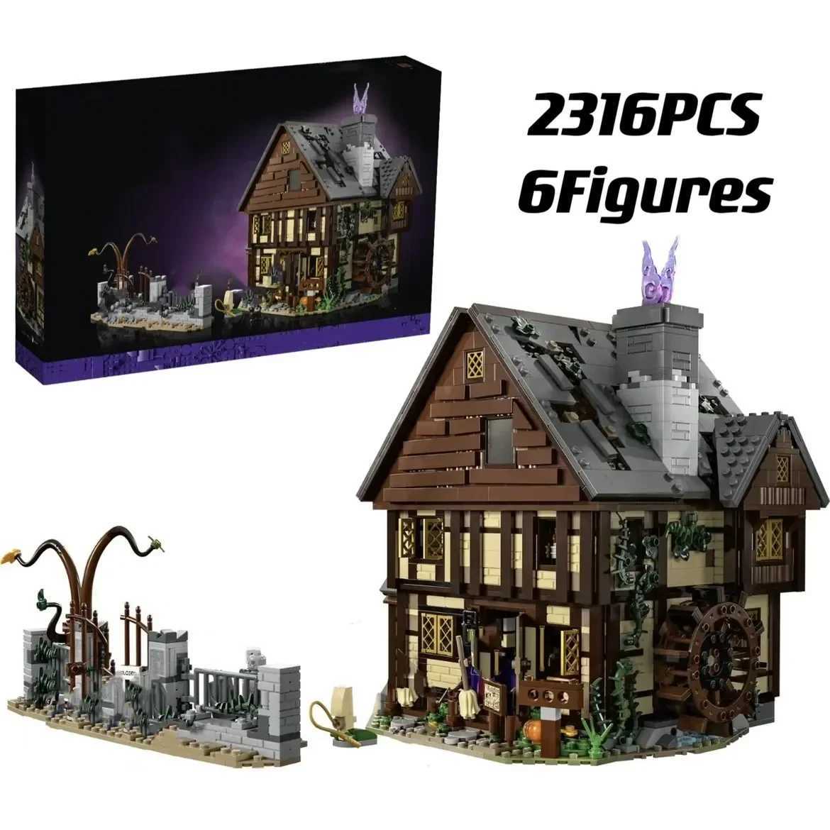 Blocks Blocks 2023 New Ideas 21341 Hocus used The Sanderson Sisters Cottage Building Blocks Halloween Bricks Toys For s Christmas Gifts Y241016WV3L S2