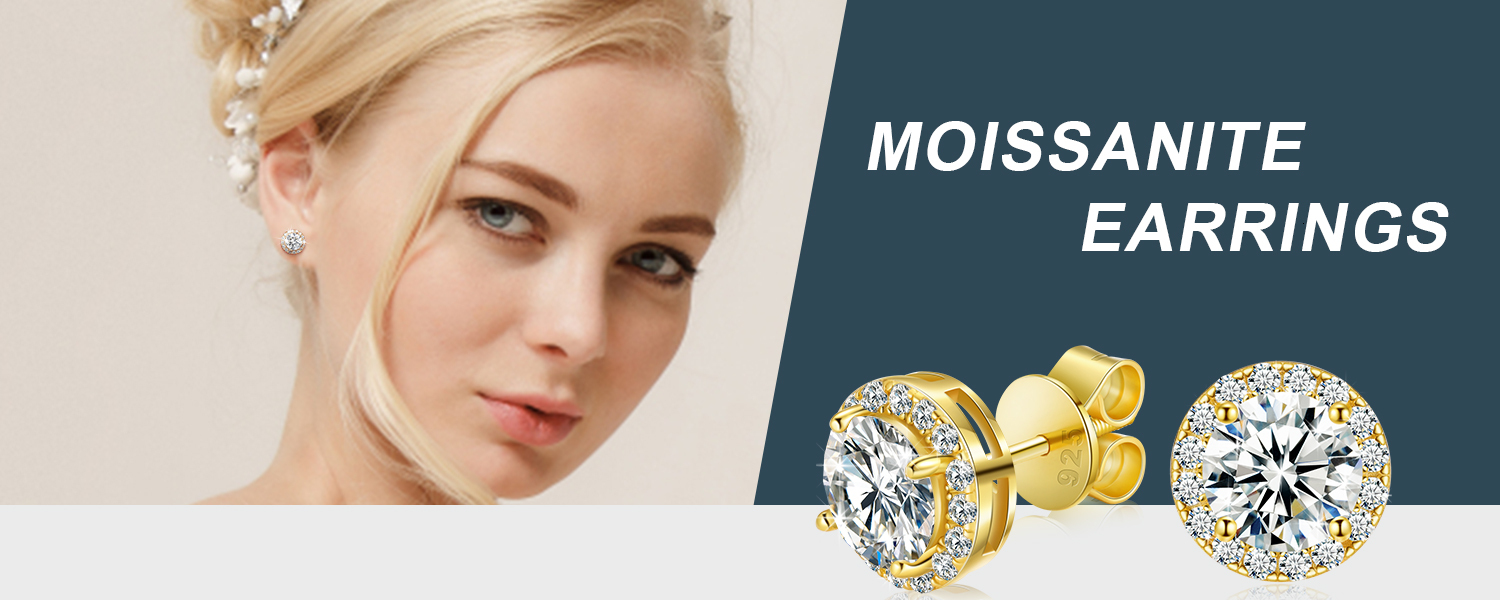 High-end luxury earrings Fine Jewelry Screw Back Women Gold Plated Sterg Sier Iced Out VVS Moissanite Dia Halo Stud Earrings For Men