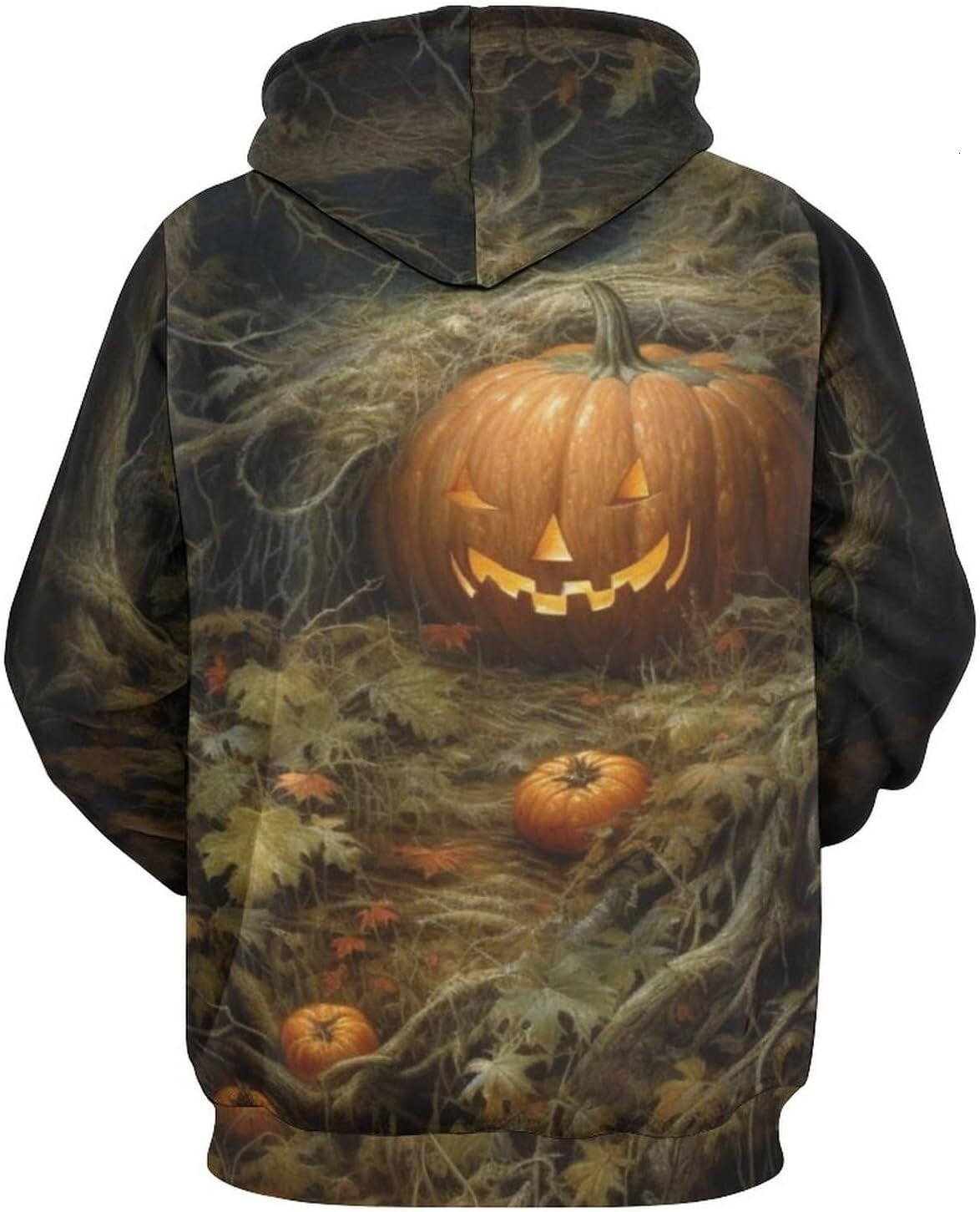 Hoodie for Mens Novelty Pumpkin Smiling Face Hoodie Halloween Cartoon Psychedelic Pattern Casual Pullover Hoodie Graphic Fashion Trends