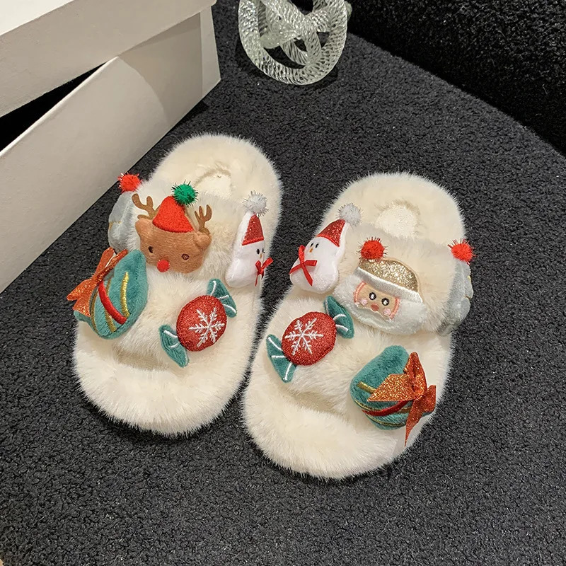 Childrens cotton slippers princess shoes childrens warm winter cartoon cute indoor fur slippers girls soft baby shoes 241016bj