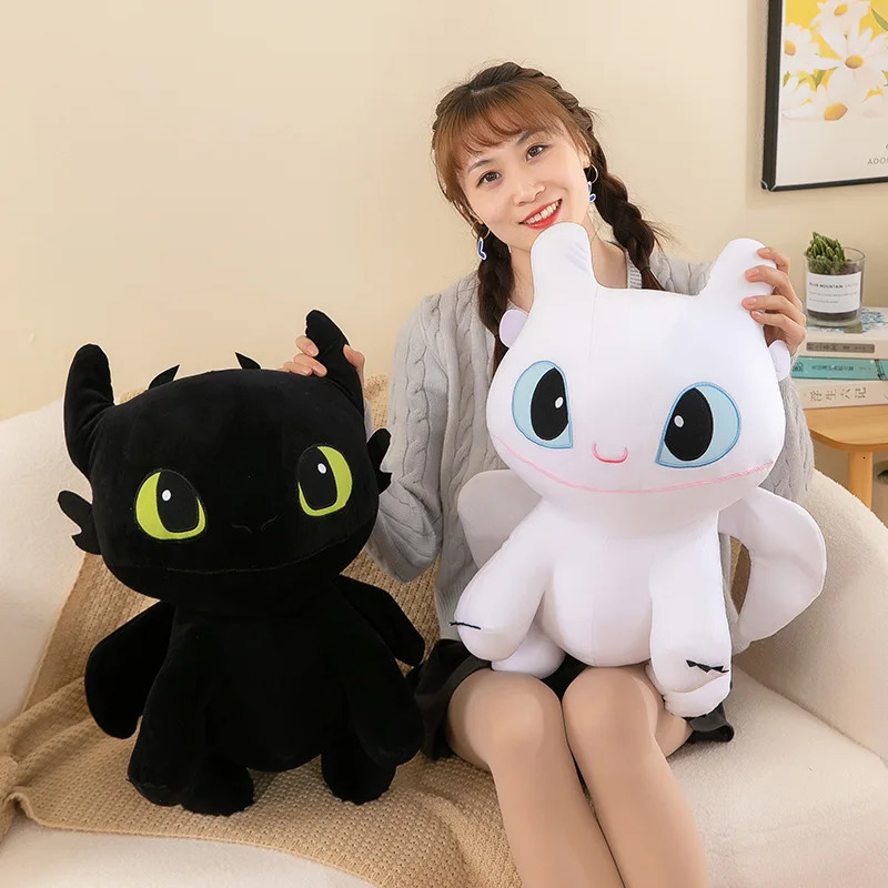 Big Toothless Dragon Body Pillow Cute Cartoon Dragon Plush Toy Soft Decoration Throwing Pillow Pad Anime Filling Doll Decoration 241016
