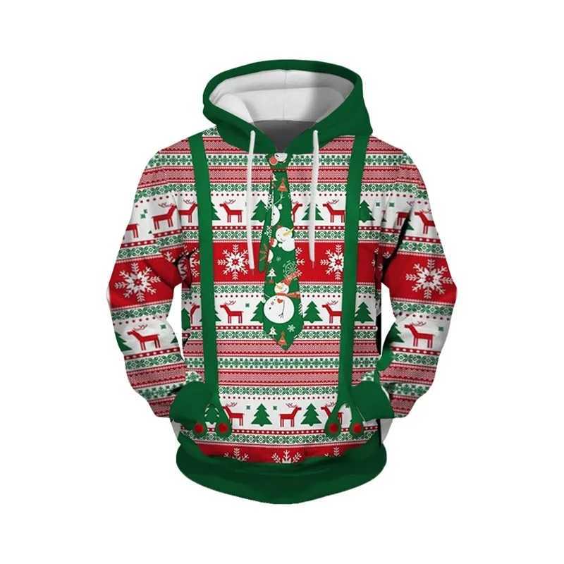 Full printed mens Christmas hoodie fun and ugly Christmas latte sweatshirt role-playing costume long sleeved plus size hoodie Y241016