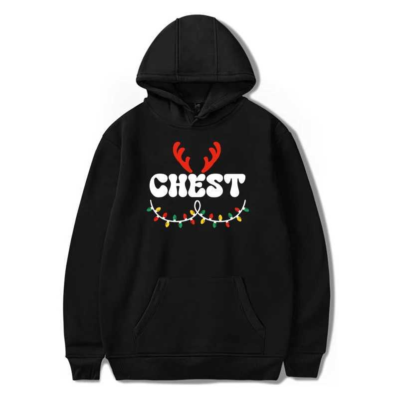 Fall New Christmas Couple Hoodies Funny Letter Design Women Pullover Long Sleeve Fashion Christmas Gift Lover Match Sweatshirt Y241016