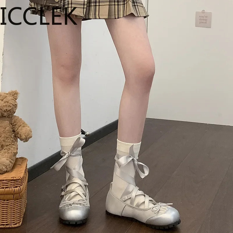 Spring Cross Strap Women Ballet Flats Fashion Elegant New Round Toe Ladies Comfort Street Style Soft Sole Ballerinas Shoes 241016