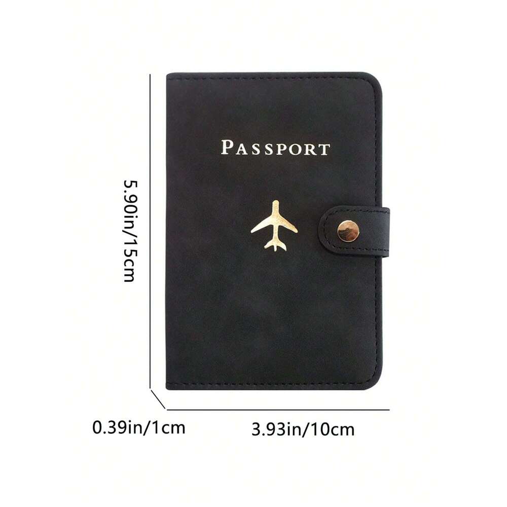 Passport Holder, PU Leather Passport Cover Slim Passport Wallet with Buckle, Portable Men Women Passport Case Travel Wallet Travel Pouch for Passport 