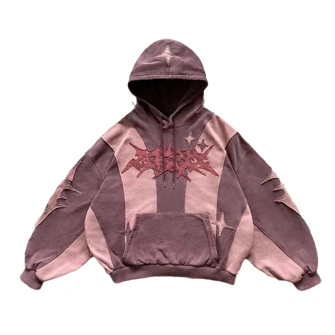Street Hip Hop Hoodies Fashion Collage Hooded Sweatshirt Trend Men Women High Quality Autumn Loose Hoodie Y2K Patchwork 241016