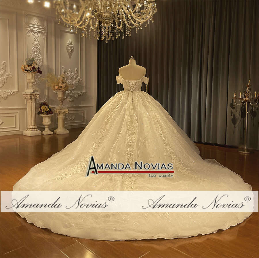 Ofmanda Novias Shoulder Simple Elegnant Wedding Dress