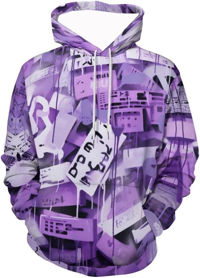 Hoodie for Mens Womens Mens Hipster Hip Hop Hoodie Print Hooded Long Sleeved Drawstring Sweatshirt Pullover Graphic Hoodies sweatshirt Pullover Long S