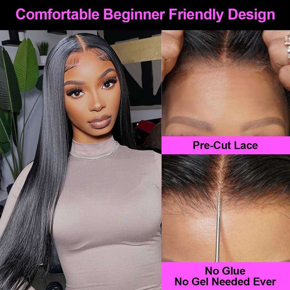 Glueless Straight Lace Frontal Wig 13x4 13x6 Lace Front Wigs Pre-Cut Lace Human Hair Wigs Ready To Wear 6x4 5x5 Lace Closure Wig