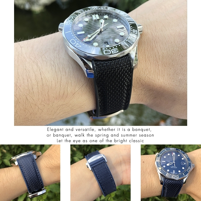 19mm 21mm 22mm curved end nylon rubber strap suitable for 20mm 300 AT150 241015
