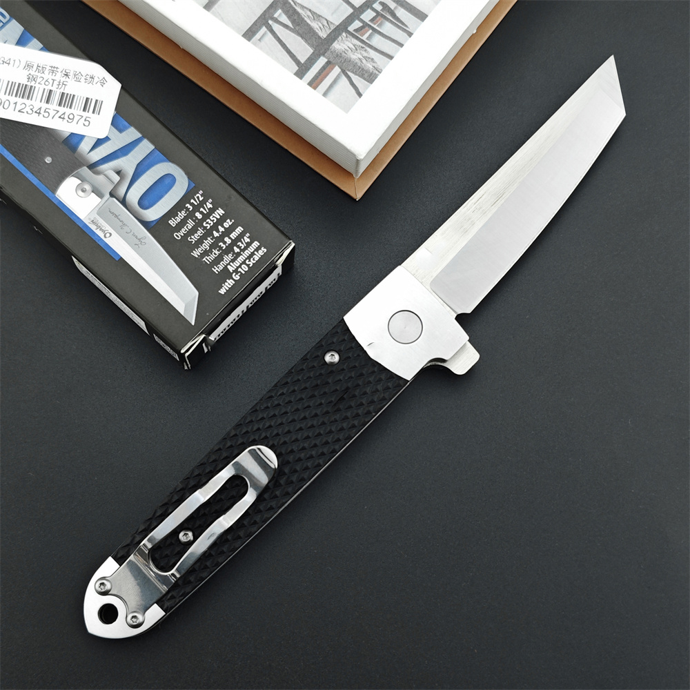 Outdoor Oyabun 26T Flipper Folding D2 Tanto Blade Nylon Wave Fiber Handle EDC Tool Tactical Survival Hunting Knife for Camping 535 15535 3300 565 556