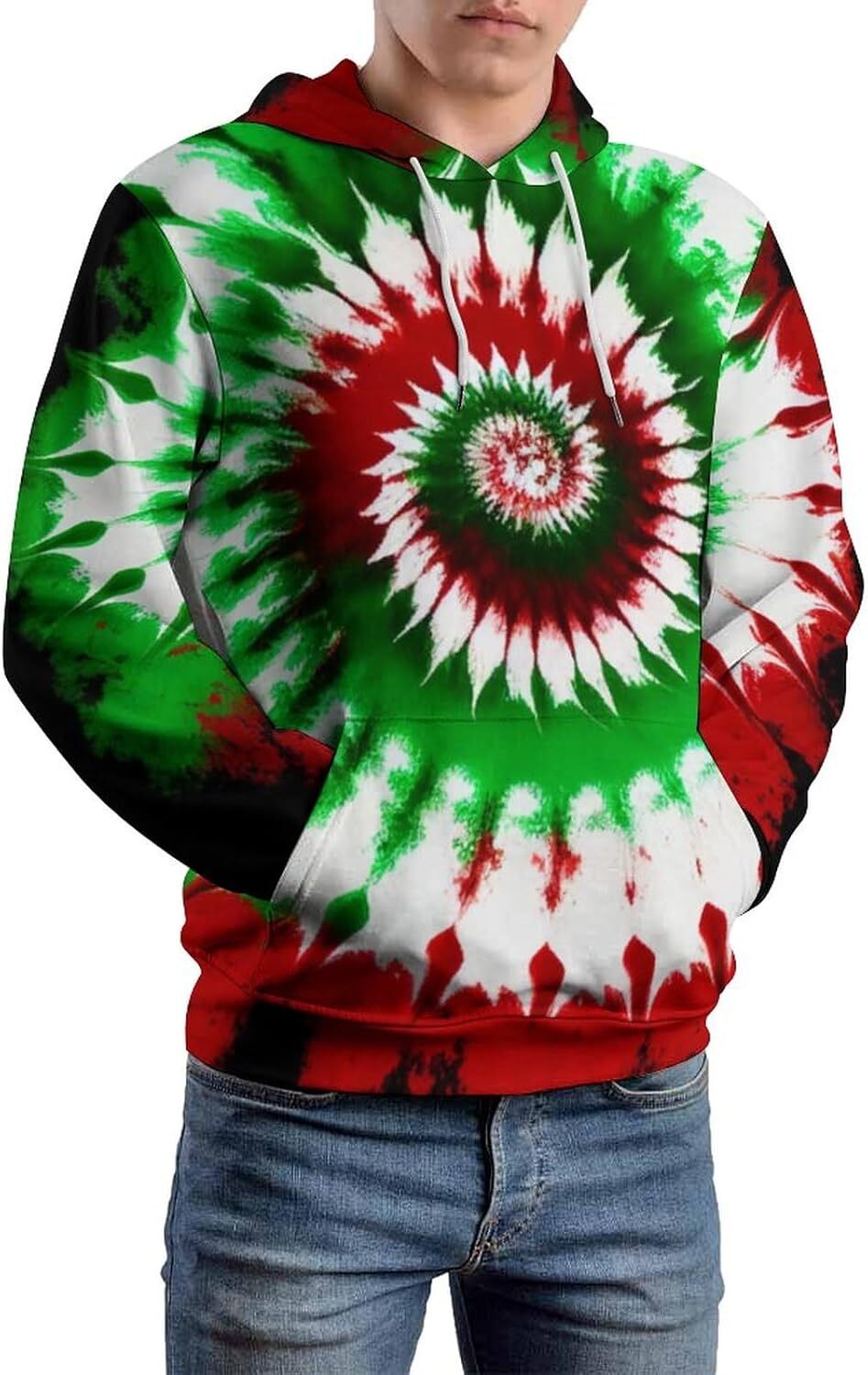 Hoodie for Mens Womens Funny Rainbow Coffee Stripe Hoodie Tie Dyed Summer Casual Sweatshirt Hoodies Graphic Hoodies sweatshirt Pullover Long Sleeve