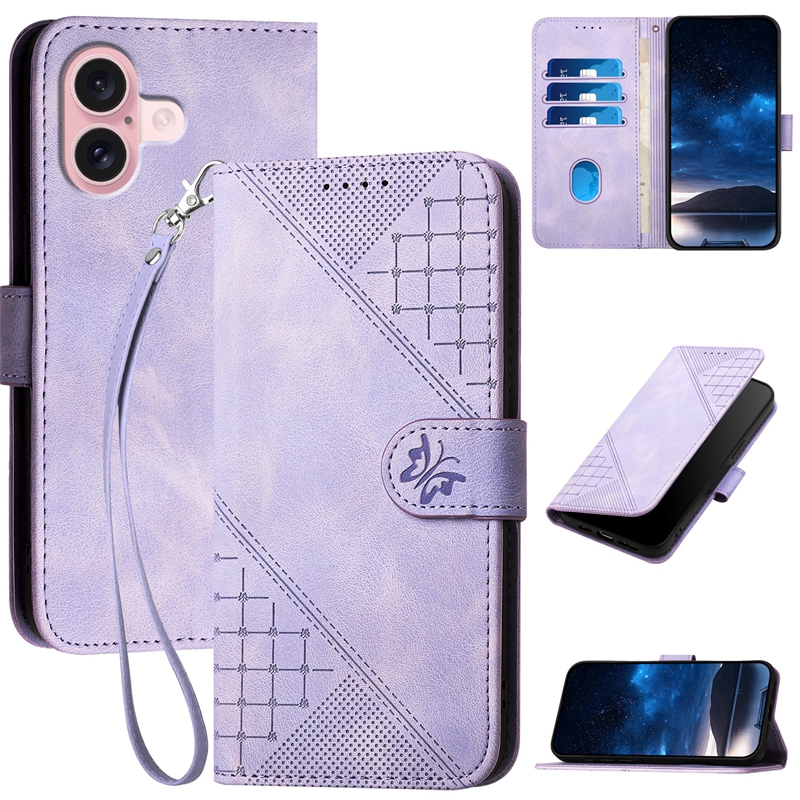 S25 Edge Butterfly Cube Leather Wallet Cases For Iphone 17 Air 16E 16 Plus 15 Pro Max 14 13 12 11 Samsung S24 Ultra FE Plus A16 A06 A15 A05 ID Card Sl
