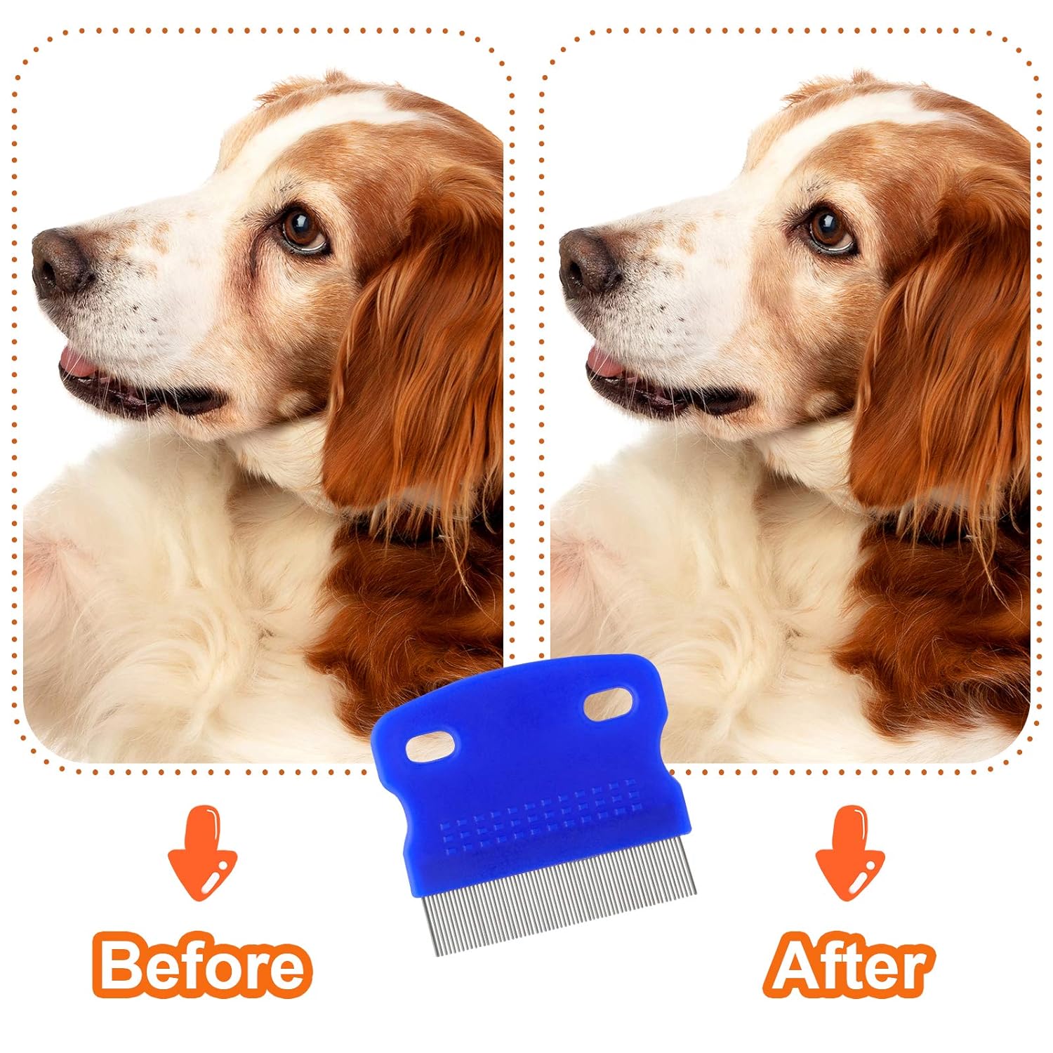 Pets Grooming Comb Kit for Small Dogs Puppies For Tear Stain Remover 2-in-1 with Round Teeth to Remove Knots Crust Mucus Free shipping