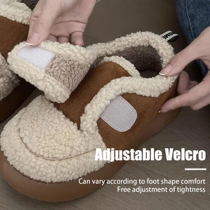 New Winter Snow Women Designer Boot Korean Fashion Thick Sole Cotton Warm Furry Shoes For Home Indoor Plush Non-Slip Cozy Boots 2023