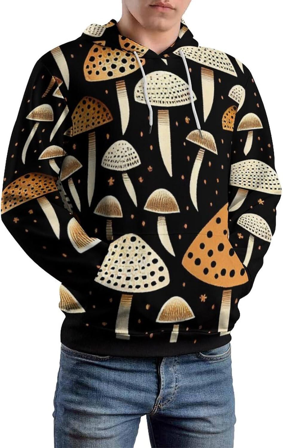 Hoodie for Mens Womens Mens Novelty Mushroom Hoodie Vintage Wild Fungus Cartoon Abstract Pattern Sweatshirt Hoodie Graphic Fashion Trends